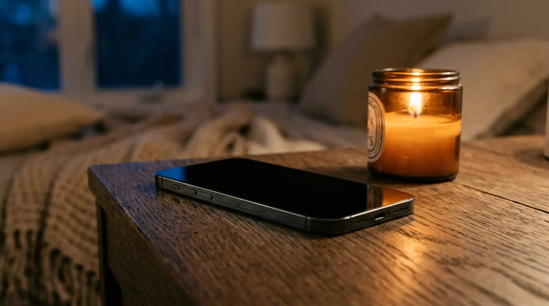 A mobile phone resting on a kitchen table beside a mug, waiting for a call